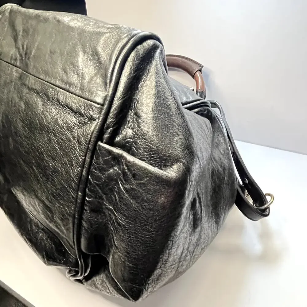 Chloe Ethel Black and Gold Lambskin Satchel - Picture 10 of 11